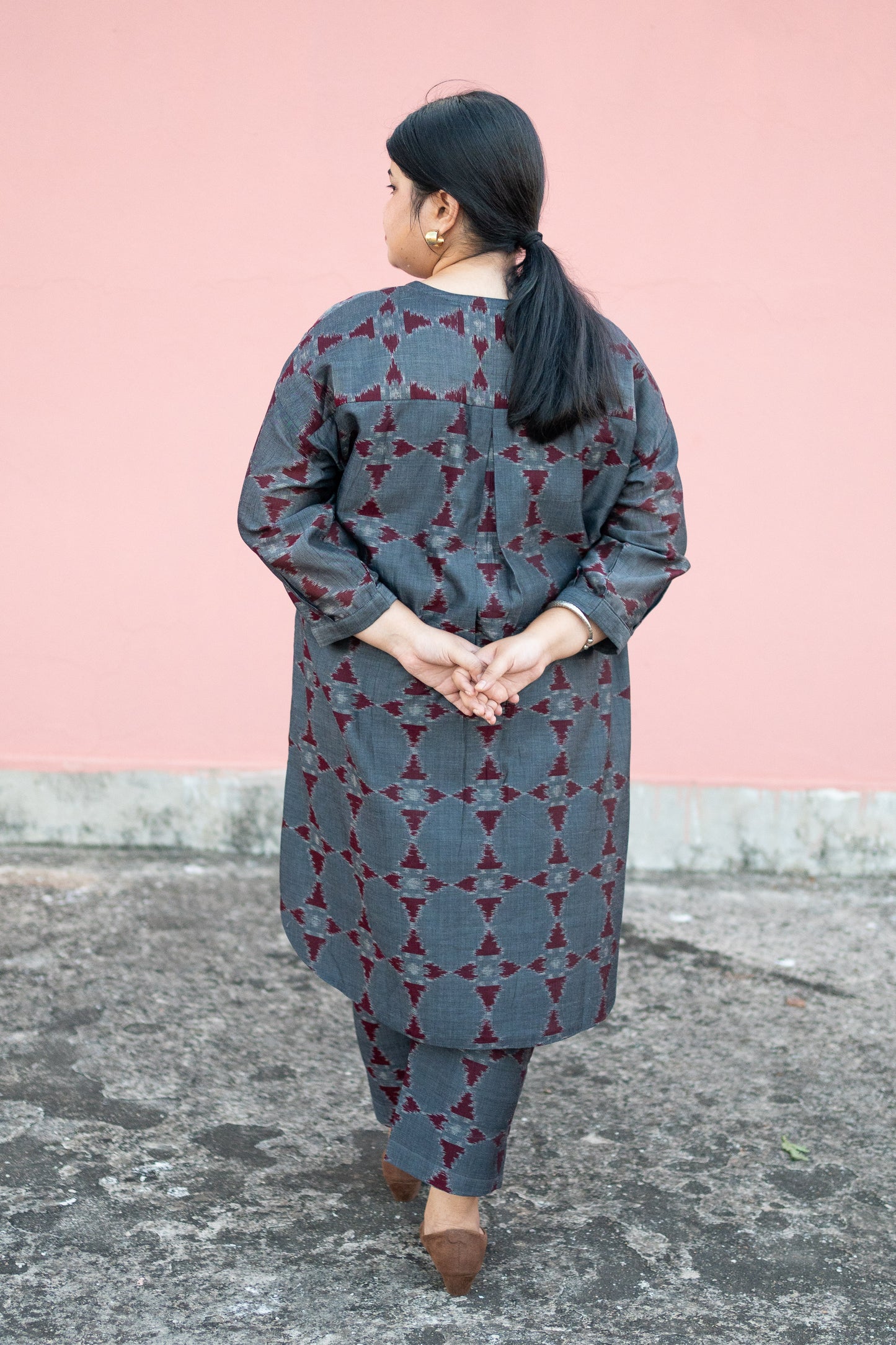 Samuka Odisha handloom Ikat oversized anti fit kurta in pure cotton