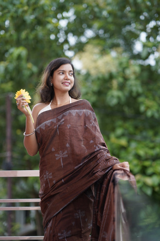 Samuka Odisha Ikat handloom saree in pure cotton