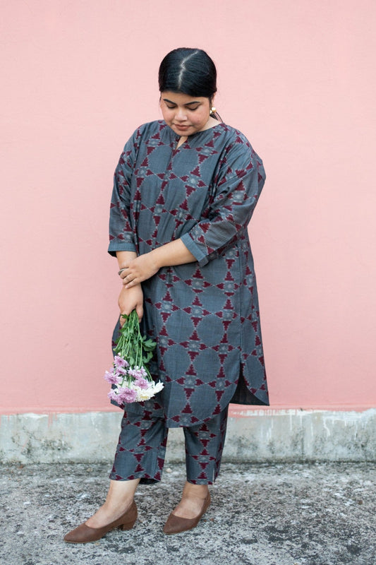 Samuka Odisha handloom Ikat oversized anti fit kurta in pure cotton