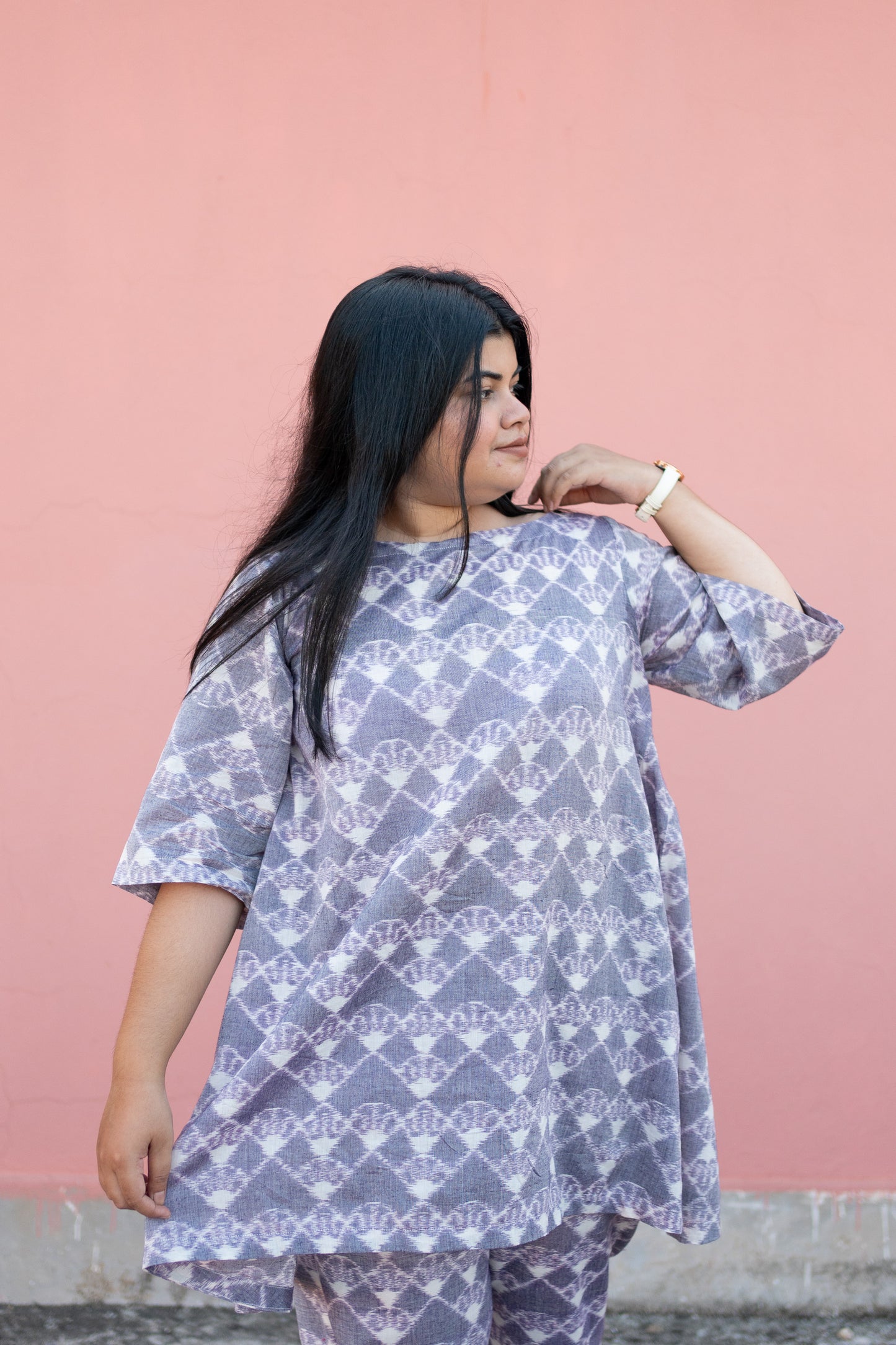 Samuka Odisha handloom Ikat A line kurta in pure cotton