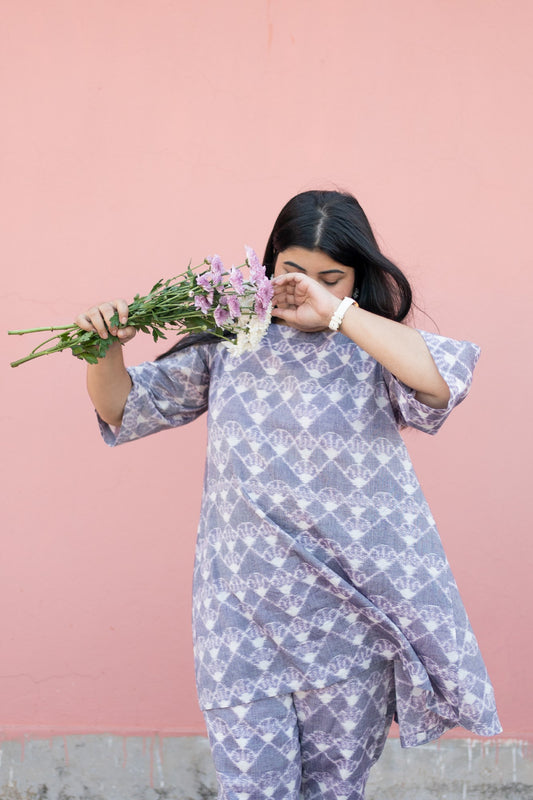 Samuka Odisha handloom Ikat A line kurta in pure cotton