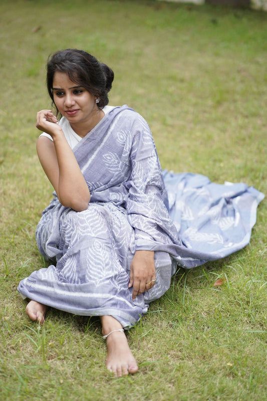 Samuka Odisha Ikat handloom saree in pure cotton in pastel colour