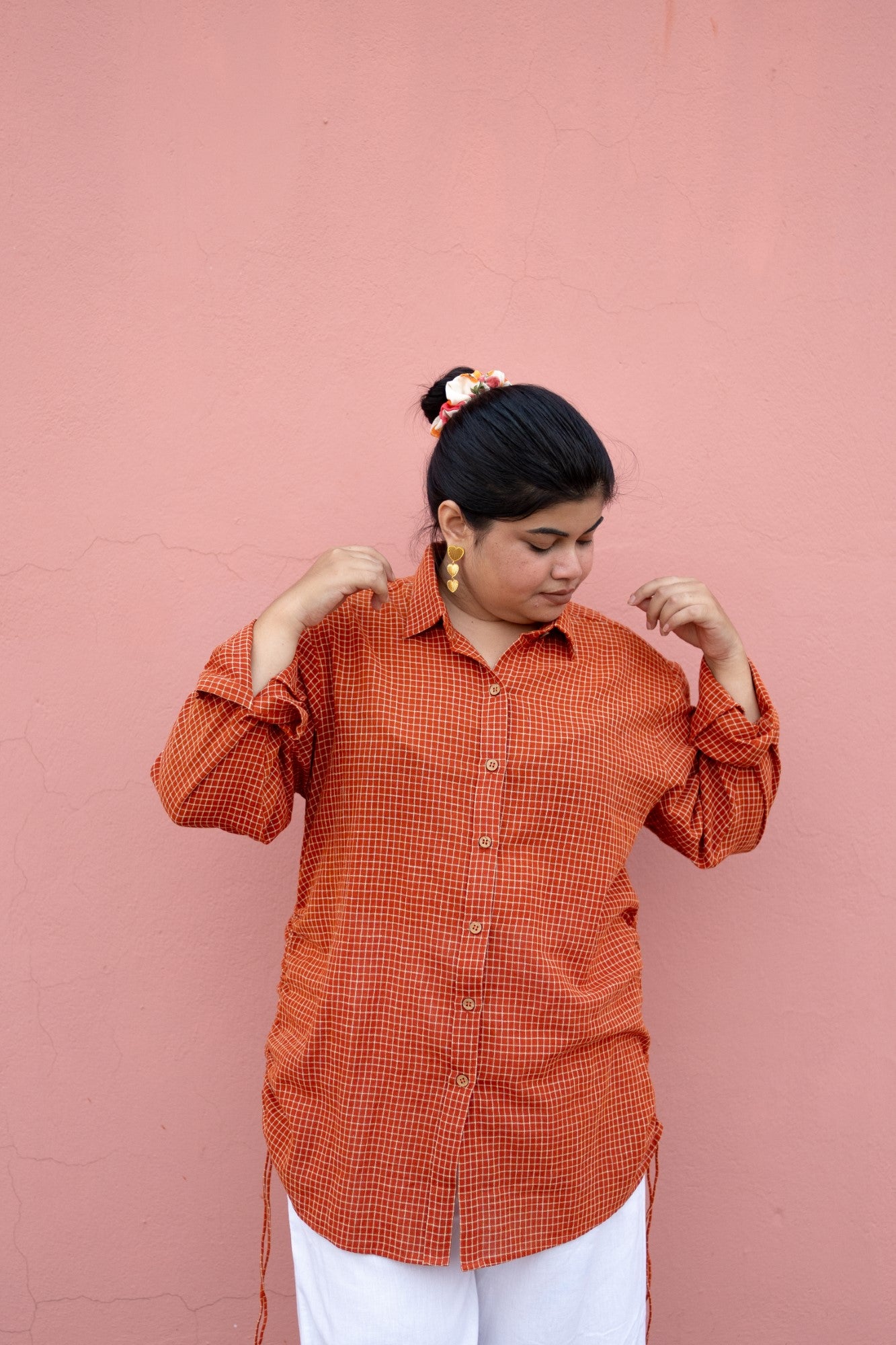 Samuka Kotpad handloom oversized shirt made in pure cotton and naturally dyed