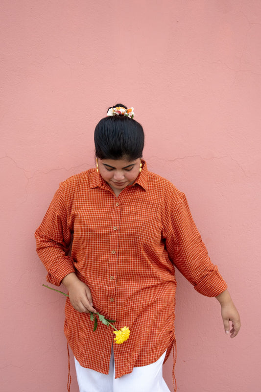 Samuka Kotpad handloom oversized shirt made in pure cotton and naturally dyed