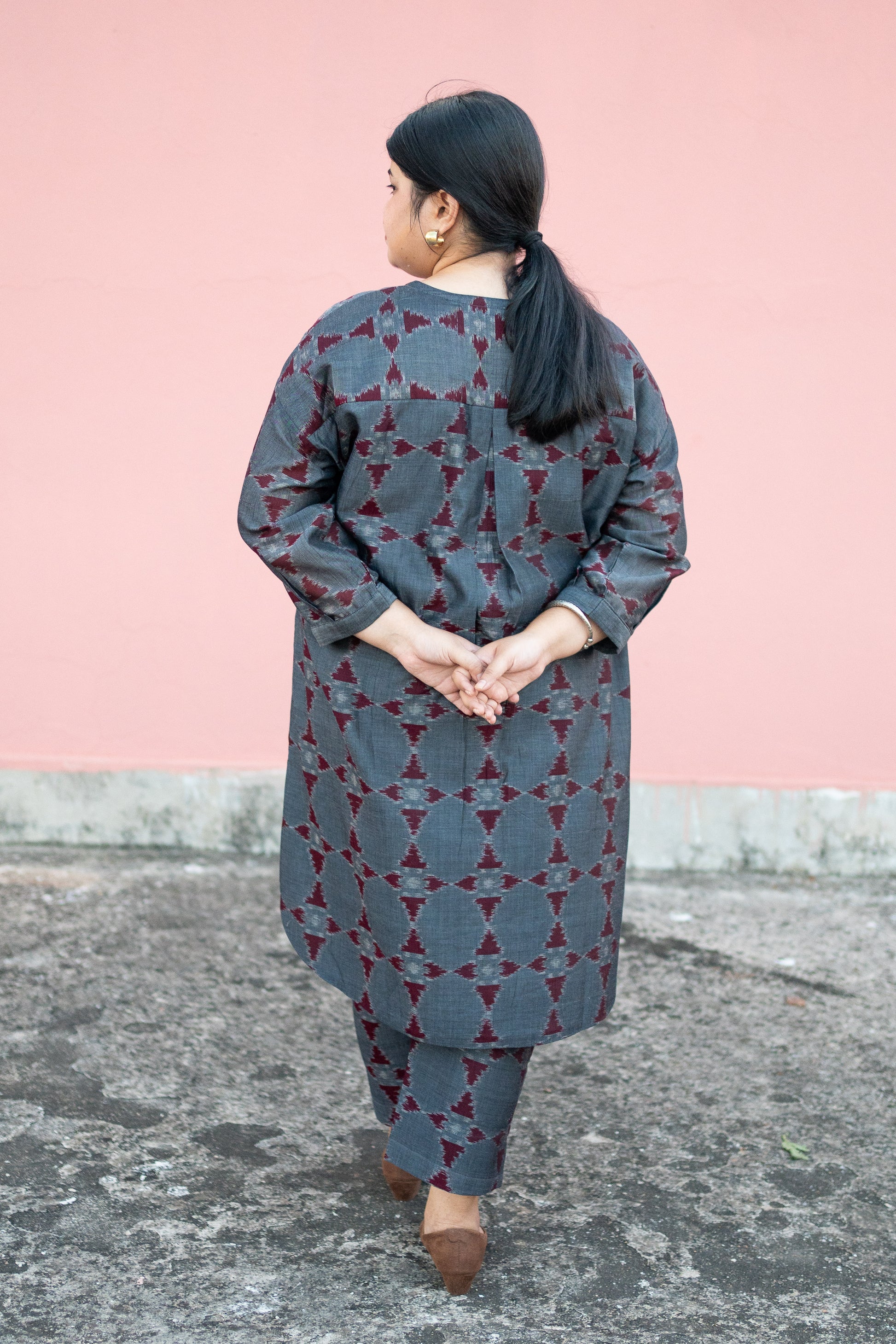 Samuka Odisha handloom Ikat oversized anti fit kurta in pure cotton