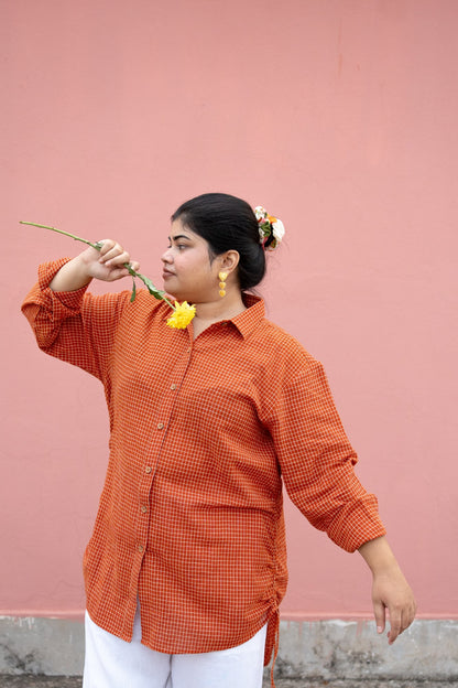 Samuka Kotpad handloom oversized shirt made in pure cotton and naturally dyed